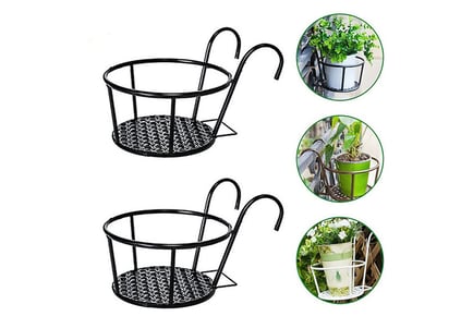 Balcony Fence Hanging Flower Pot Holder in 3 Packs and 3 Colours