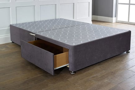 Charcoal Divan Bed Base with Storage Options - 6 Sizes!