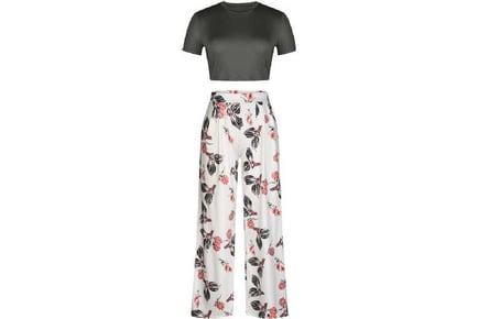 T-shirt & Floral Pants Set