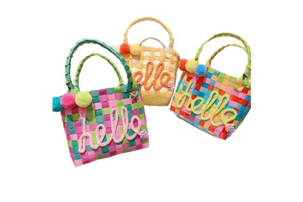 Women's “Hello” Knitted Bag with Pompoms - 3 Colours