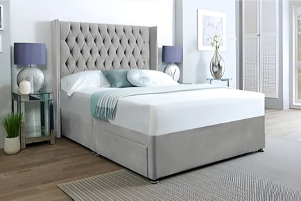 Light Grey Parka Divan Bed with Hardboard and Storage Options!