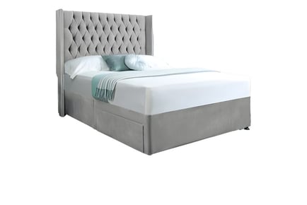 Light Grey Parka Divan Bed with Hardboard and Storage Options!