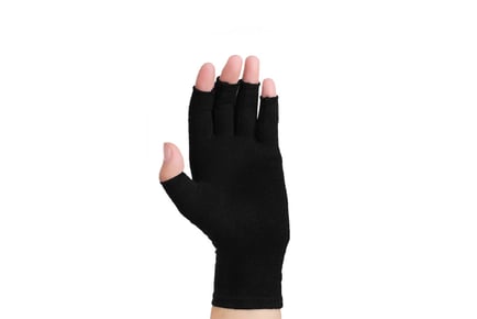 Unisex Arthritis Support Fingerless Compression Gloves - Three Sizes!