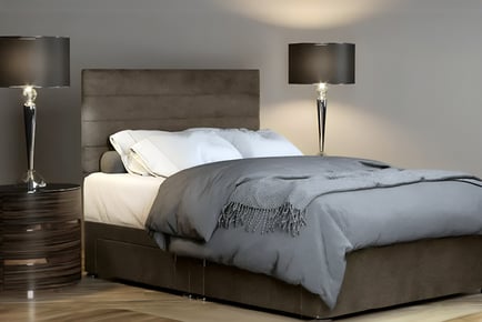 Charcoal Divan Bed Frame & Mattress - 6 Sizes & Drawer Options!