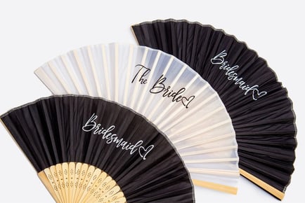 Bride and Bridesmaids Folding Wedding Hand Fan - 5 Options