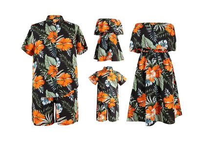 Hawaii Print Family Matching Outfit Set - 3&4 Piece Bundles!