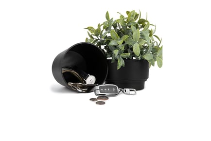Flower Pot With Hidden Safe - Black or Grey