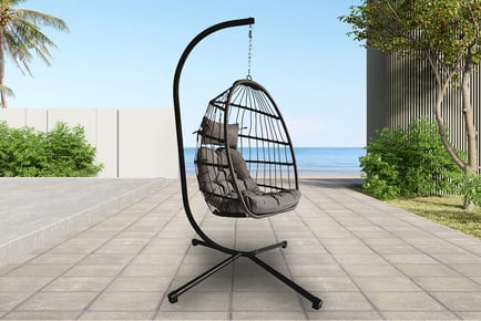 Luxury Rattan Hanging Egg Chair - Grey or Natural Colour