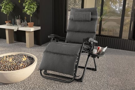Zero Gravity Reclining Cushioned Sun Loungers - 1 or 2 Chairs!
