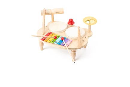 7-in-1 Children's Wooden Drum Set