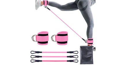 5 Piece Ankle Resistance Bands Set - 4 Colours