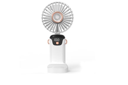 Multifunctional Mini Handheld Digital Fan - 3 Colours