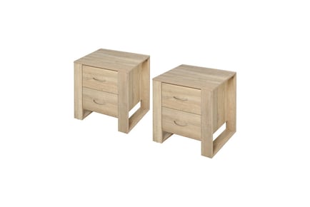 Set of 2 Brown Bedside Tables- with 2 Drawers