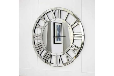 Mirrored Wall Clock Large Roman Numerals