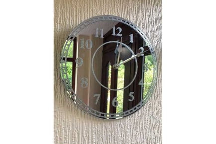 Round Silver Glitter Wall Clock 35cm