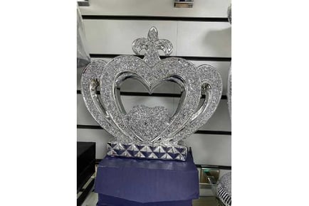 Large 3D Diamond Silver Crown Craft