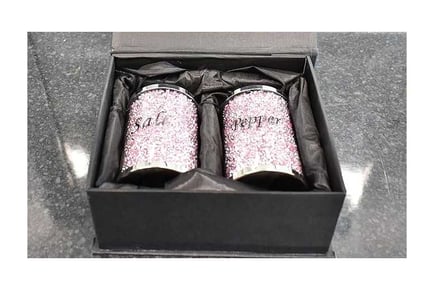 Set of 2 Pink Salt and Pepper Crystal