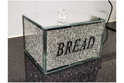 Crushed Diamond Crystal Bread Bin Silver