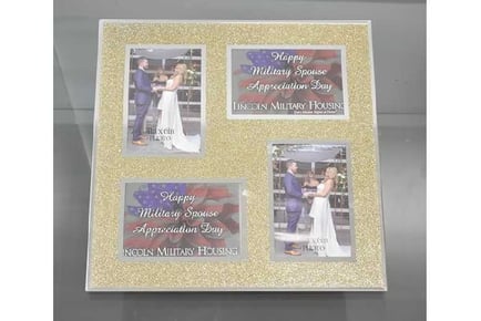 Multi Aperture Golden Glitter Frame