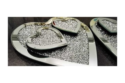 Set of 6 Heart Jewel Mirror Placemats