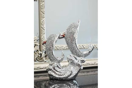 Crystal Crushed Diamond Dolphin Ornament