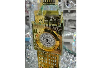 Dazzling London Big Ben Crystal Clock Showpiece