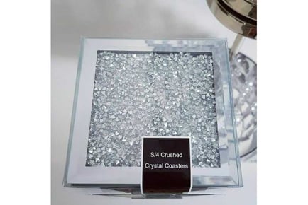 Set of 4 Silver Jewel Mirror Coasters