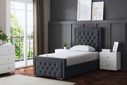 Upholstered Steel Bed w/ Optional Gas Lift - 6 Sizes