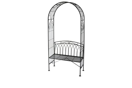 Wrought Iron Garden Arch and Bench in Antique Black!