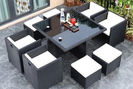 Outdoor 8-Seater Rattan Cubic Sofa Set!