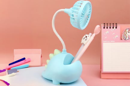 Adorable Mini Dinosaur Desk Fan with Phone Holder - 4 Colours!