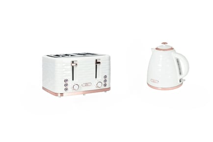 1.7L Fast Boil Kettle and 4 Slice Toaster- in Cream White