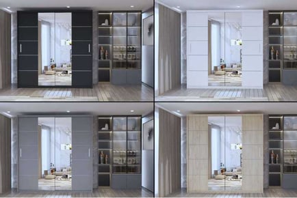 Sliding Door Wardrobe 4 Sizes, 4 Colors!