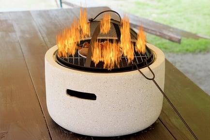 Multifunctional Cream 18 Inch Round MgO BBQ Fire Pit