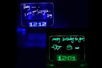 3in1 Alarm Clock, Scribble Memo Board & Night Light!