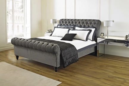 Luxury Reinforced Sleigh Bed- 3 Colours & 6 Sizes