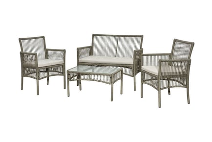 Verona 4-Seater Beige Weave Rope Garden Furniture Set