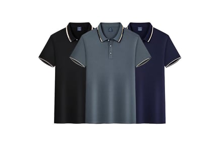 Pack of 3 Men's Polo T-Shirts - Dark or Light Options!