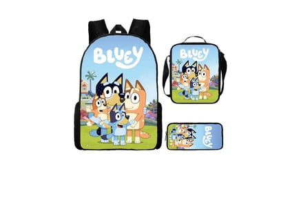 3 Piece Bluey Inspired Backpack Set - 9 Design Options