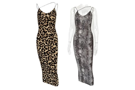 Women's V-Neck Leopard Fit Dress - 2 Styles!