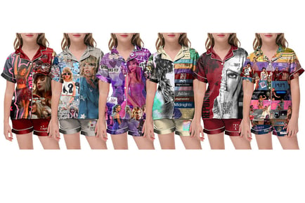 Taylor Swift Inspired Buttoned Pyjama Set - Kids & Adults Sizes!