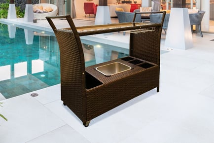 Rattan Trolley Garden Bar