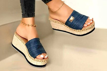 Women's Slip-On Wedge Sandals - 6 Sizes, 4 Colours