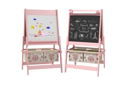 3-in-1 Kids' Easel w/ Paper Roll & Storage - 2 Colours