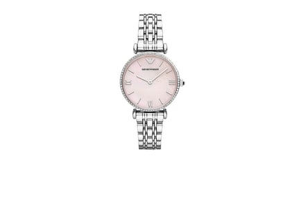 Women's Emporio Armani AR1779 Gianni Watch - Silver & Pink