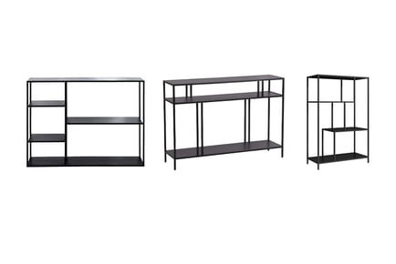 Bewdley Black Display Unit with Shelves - 3 Size Options!