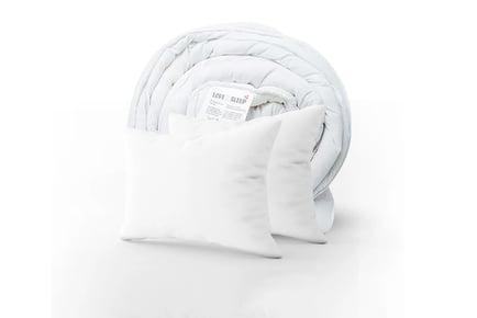 7.5 Tog Poly Cotton Duvet Quilt with 2 Pillows - 4 Sizes