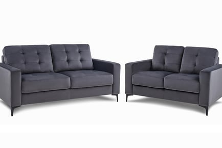 London Grey Velvet Sofa Range - 3 Options