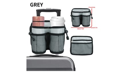 Lightweight Adjustable Travel Cup Holder - Attach To Your Luggage