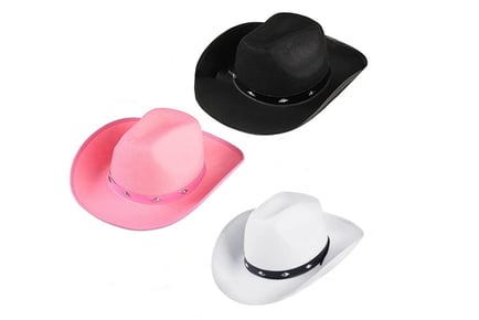 Western Studded Leather Cowboy Hat - 4 Colours